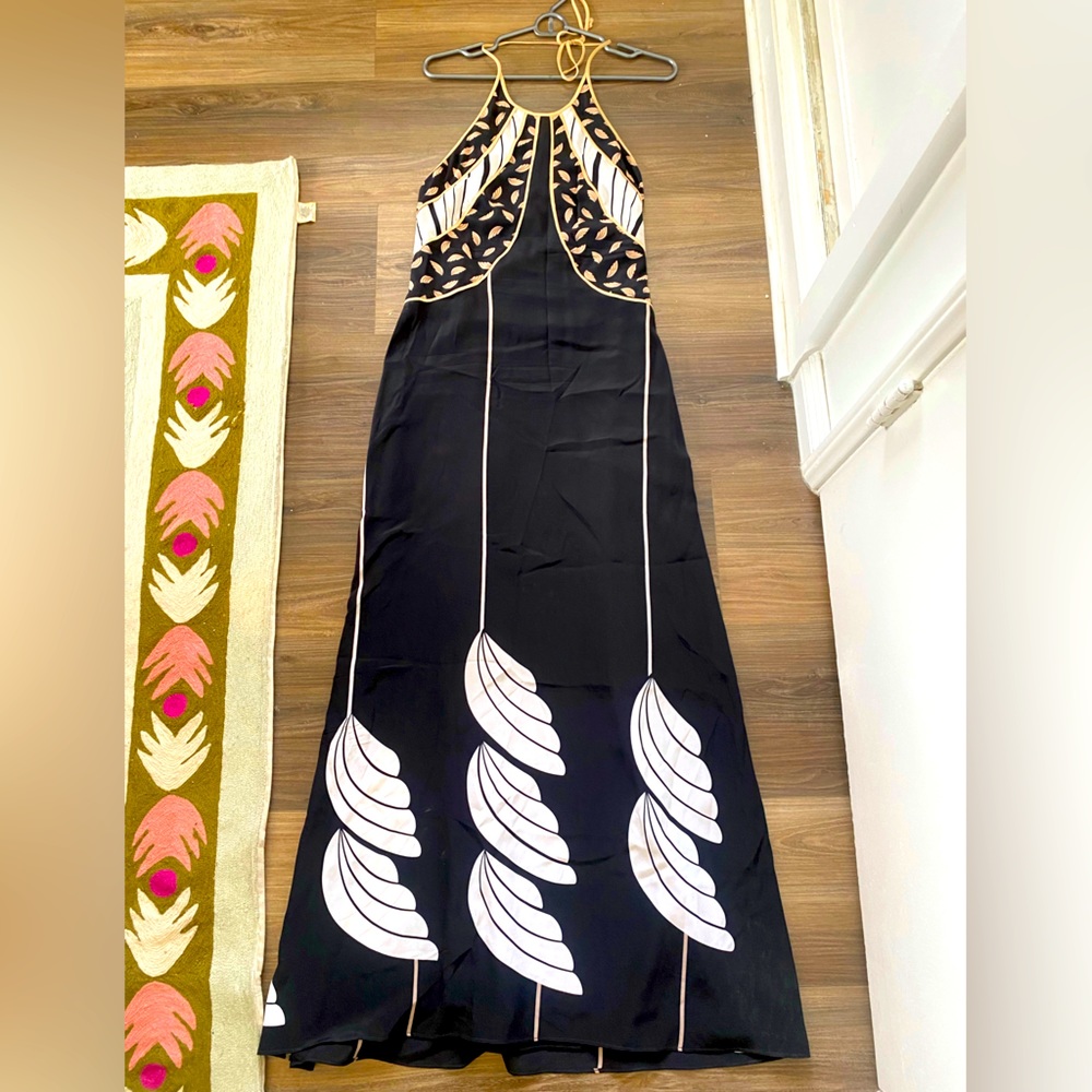 Vintage Y2K Diane Von Furstenberg Silk Halter Maxi Dress
